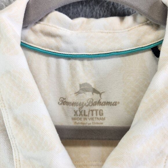 Tommy Bahama Shirt Mens XXL Yellow Pineapples Polo Resortwear Tropical Vacation - Picture 9 of 15